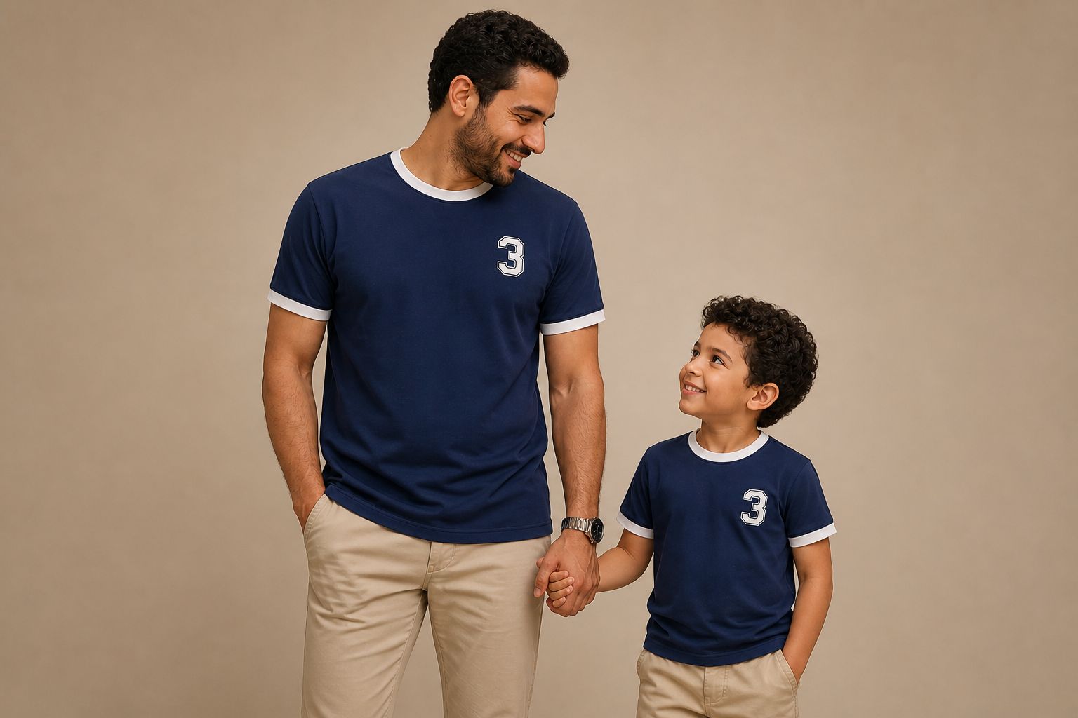 Dad & mini tee ( Navy Blue )
